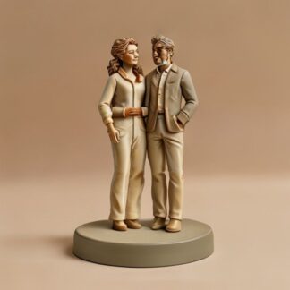 Custom two-person figurine made from photos